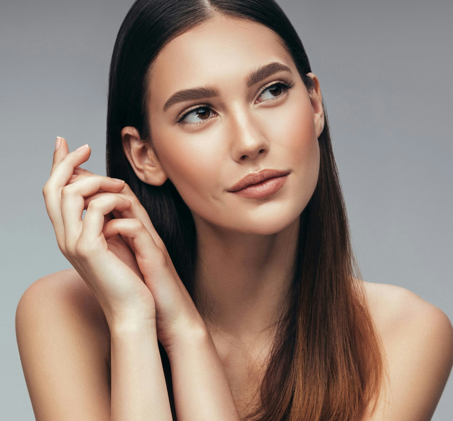 woman looking to the right