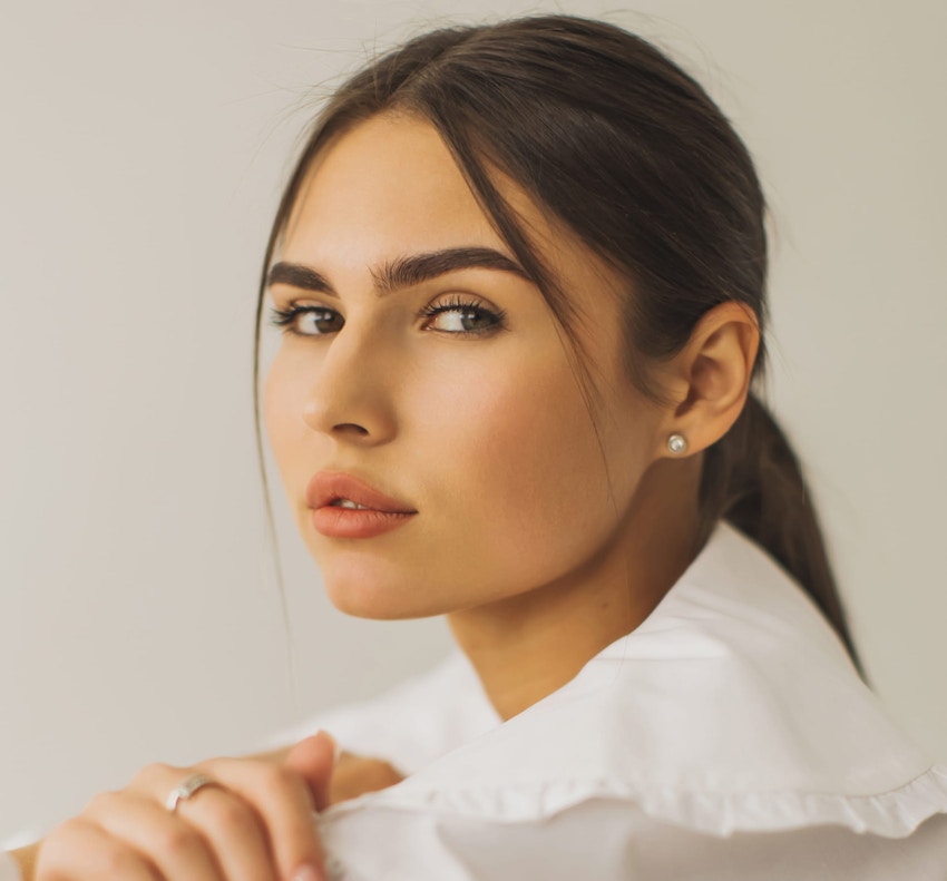 woman looking into the camera