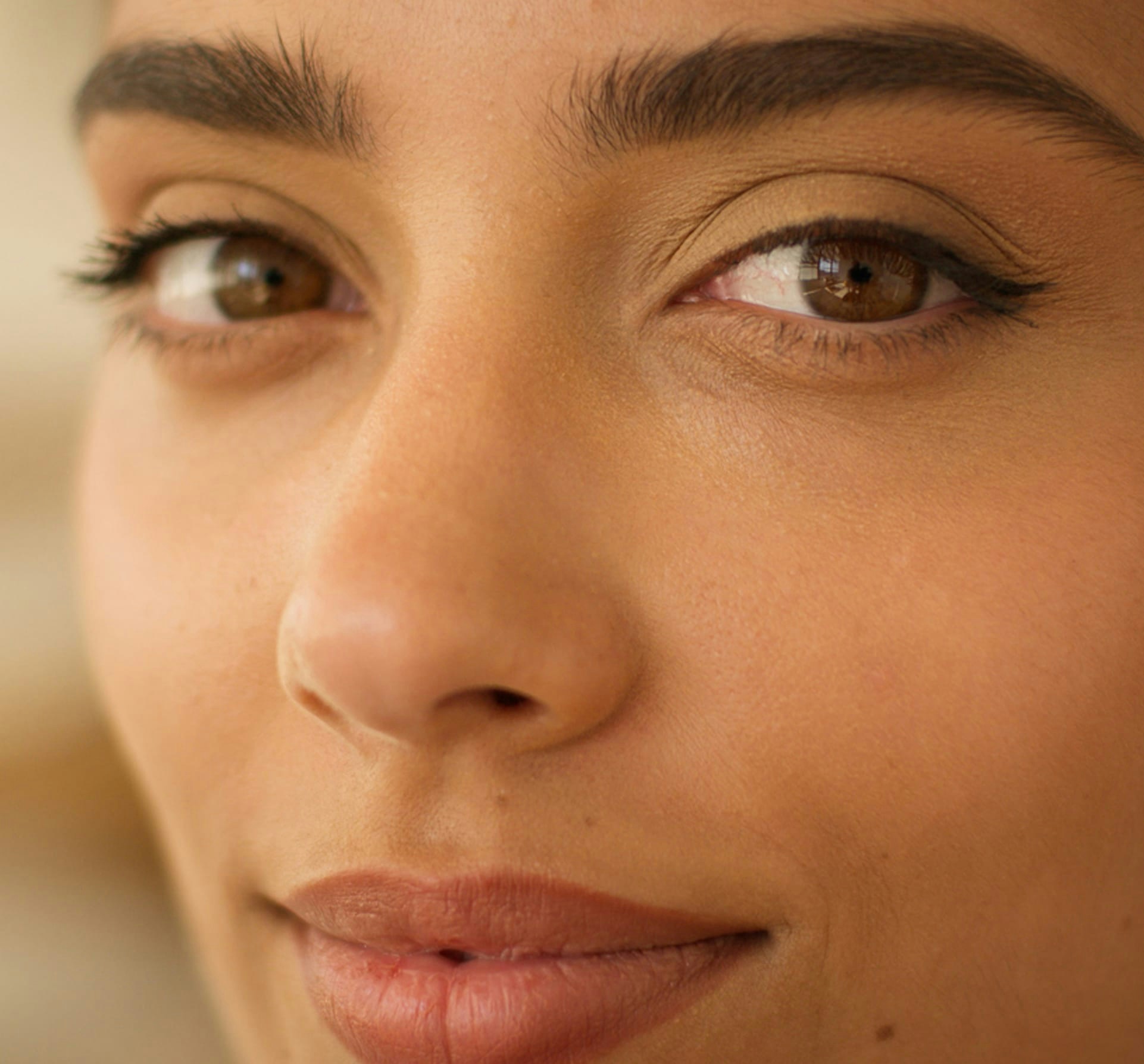 close up of a woman's face