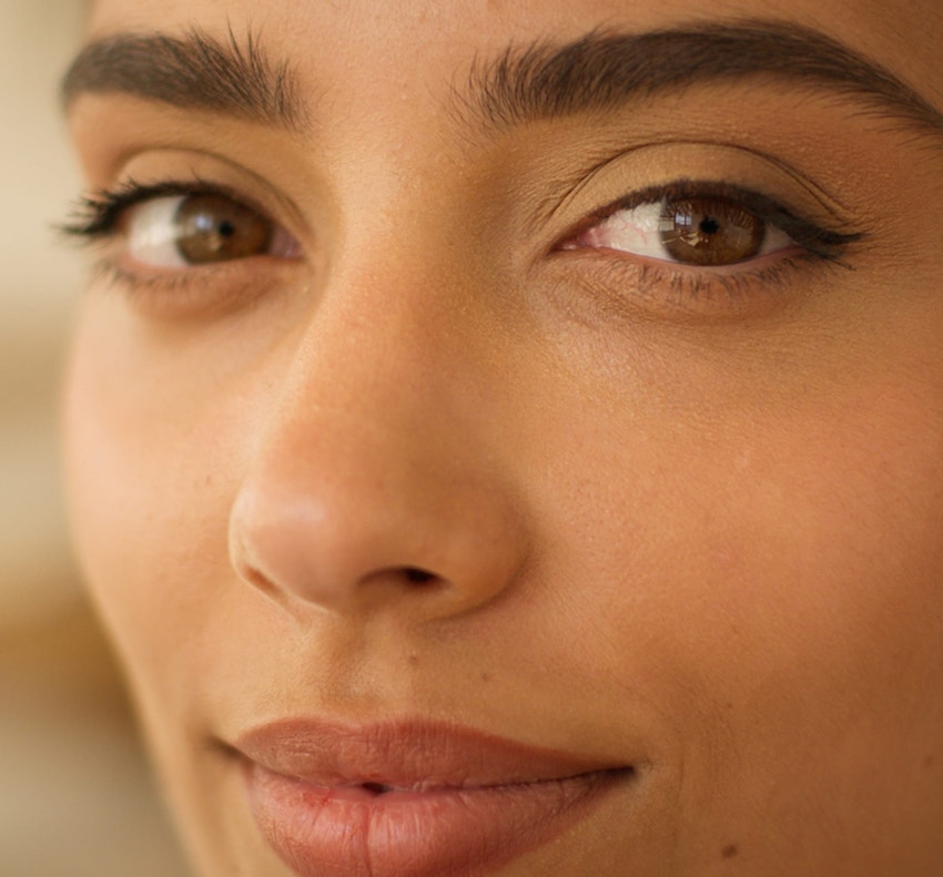 close up of a woman's face