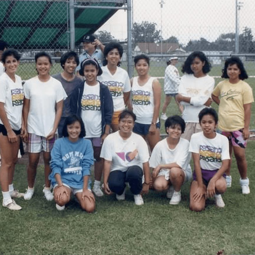 Dr. Noll's track team group photo when she was younger