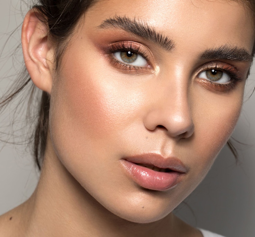 close up on woman's face