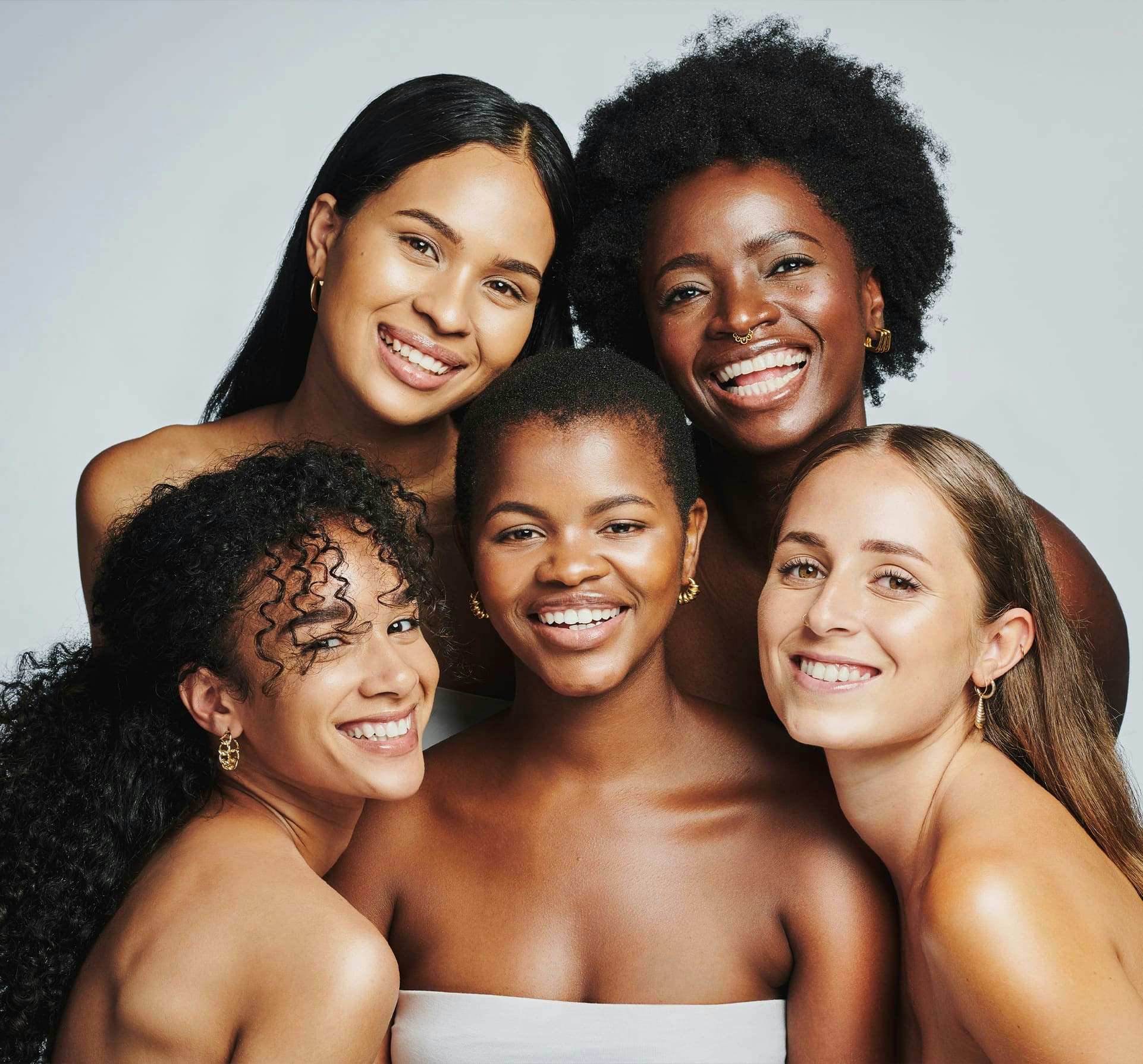 women smiling together
