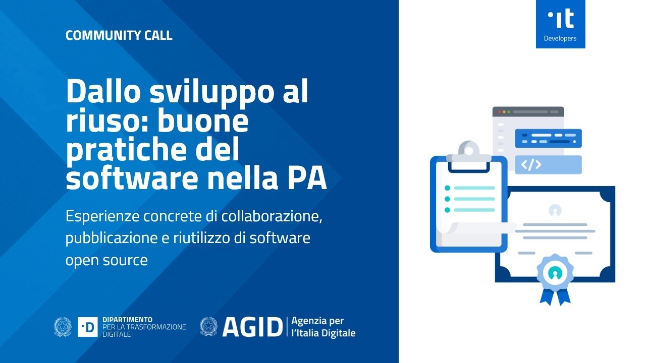 Dallo sviluppo al riuso: buone pratiche del software nella PA con Developers Italia