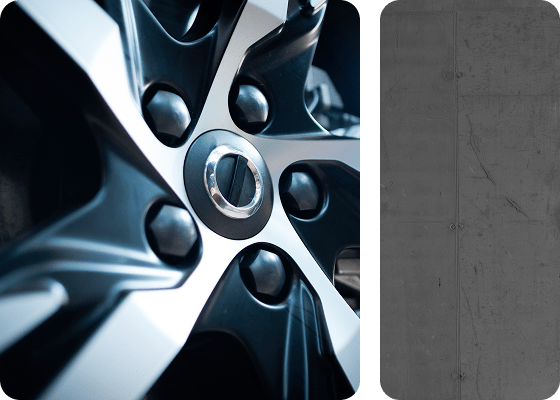 close up of a tire rim