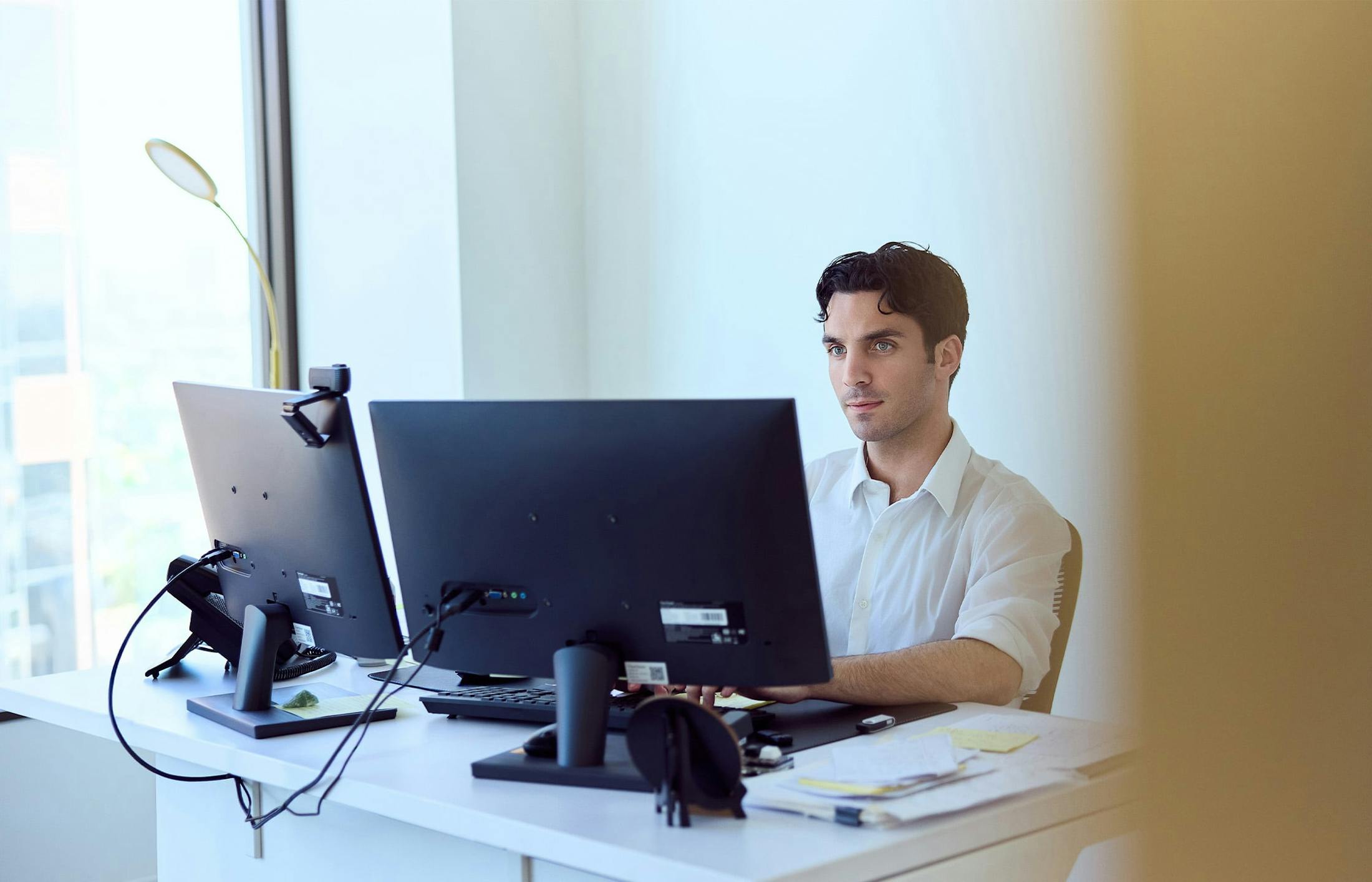 Man working on computer