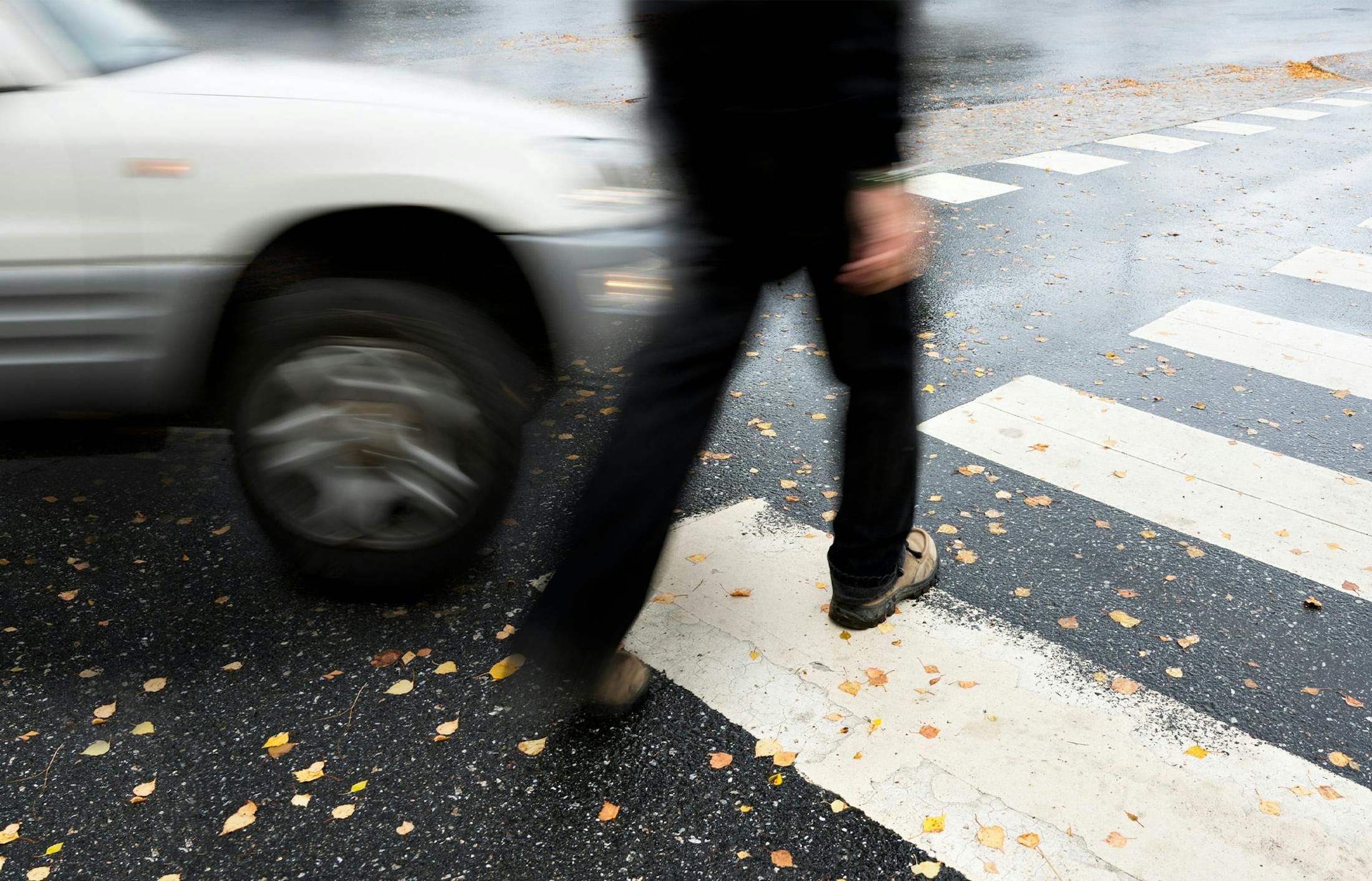 Man walking in crosswalk