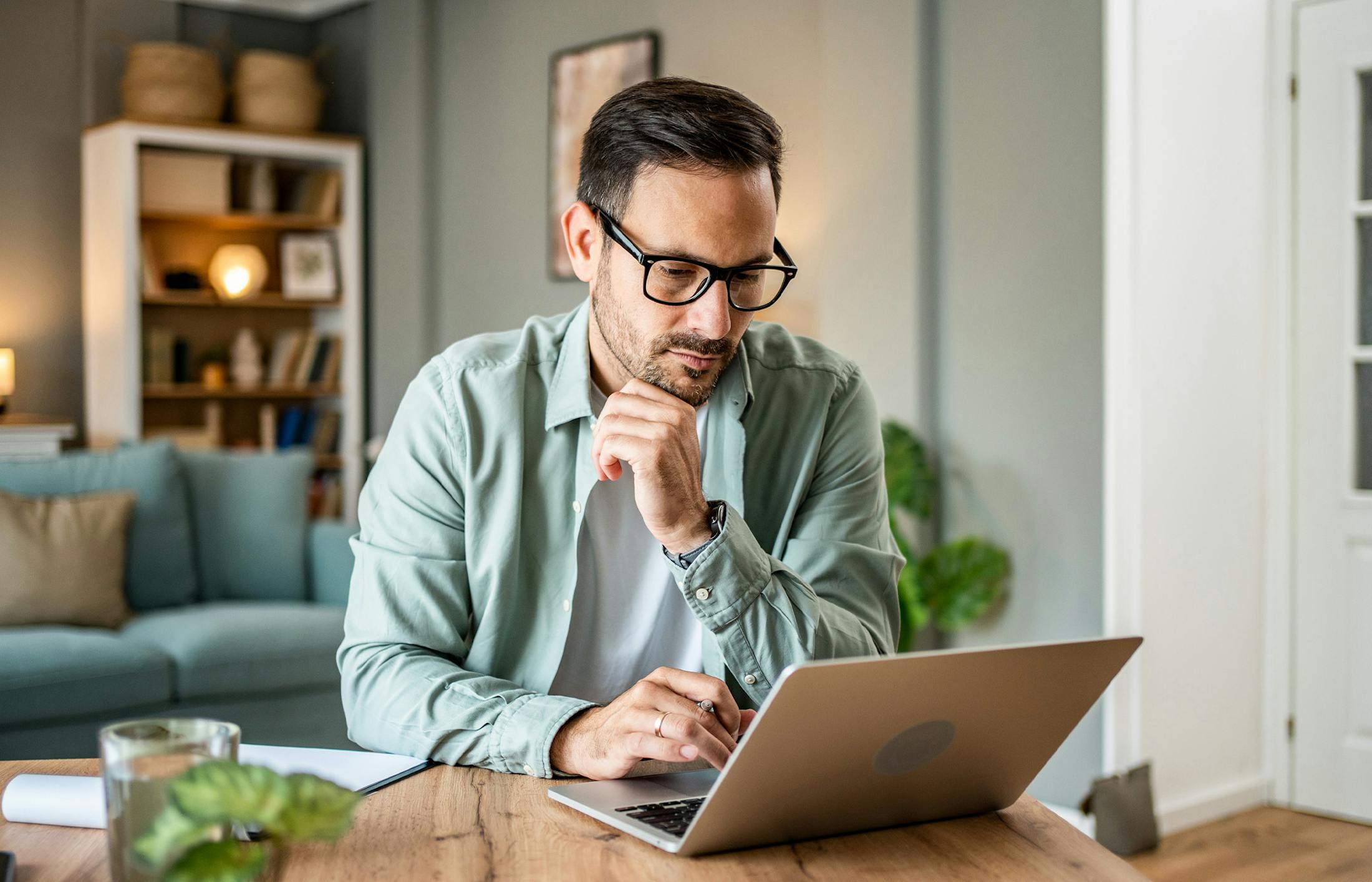 A man on his laptop