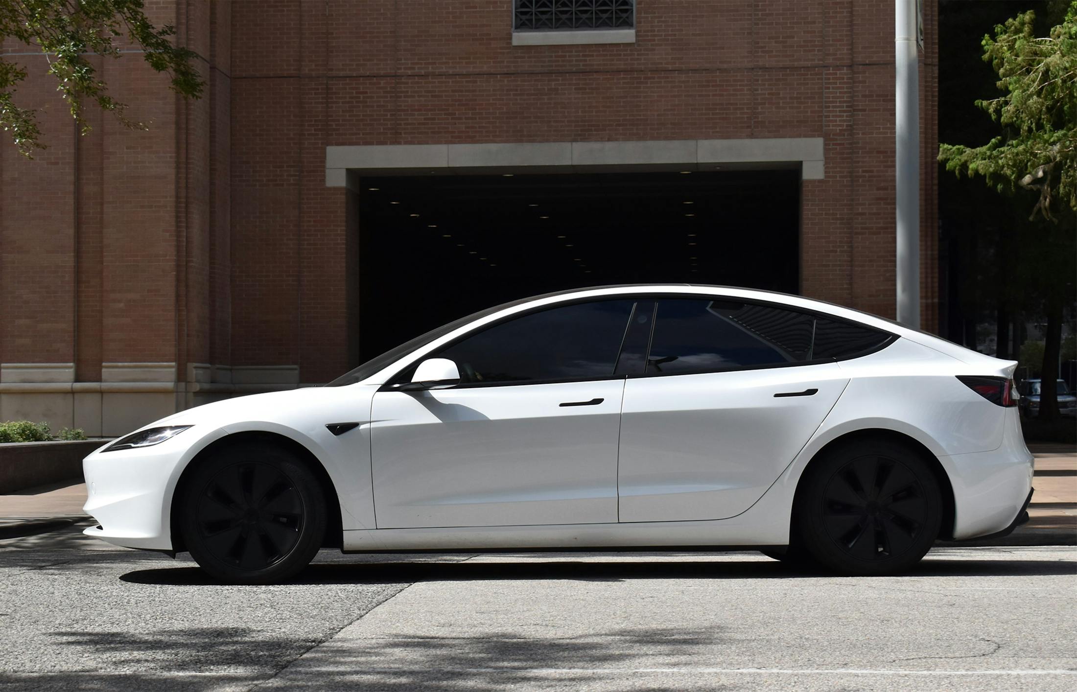 White tesla car