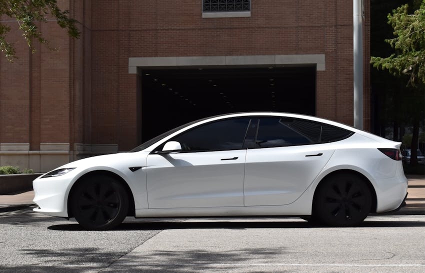 White tesla car