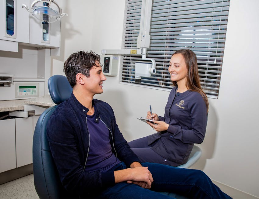 man smiling and looking forward