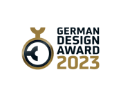 German Design Award logo celebrating Cryptonow’s achievement and industry recognition.