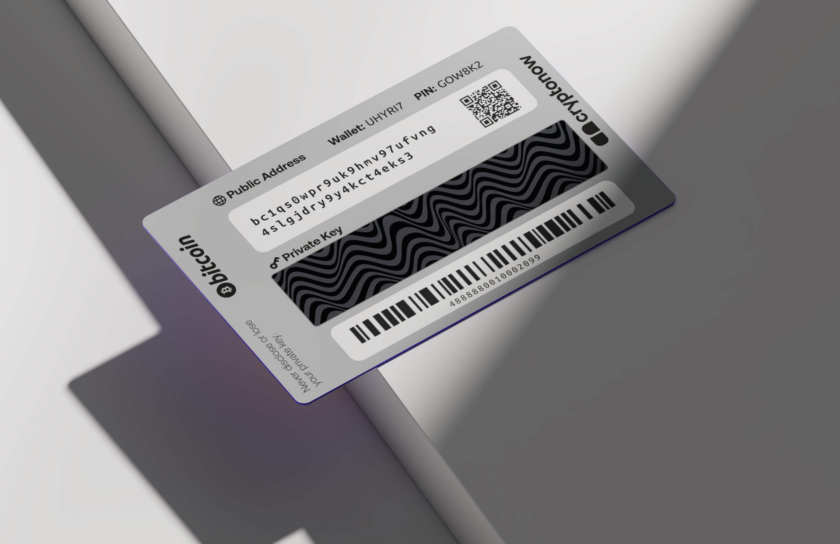 Rückseite des Cryptonow wallet