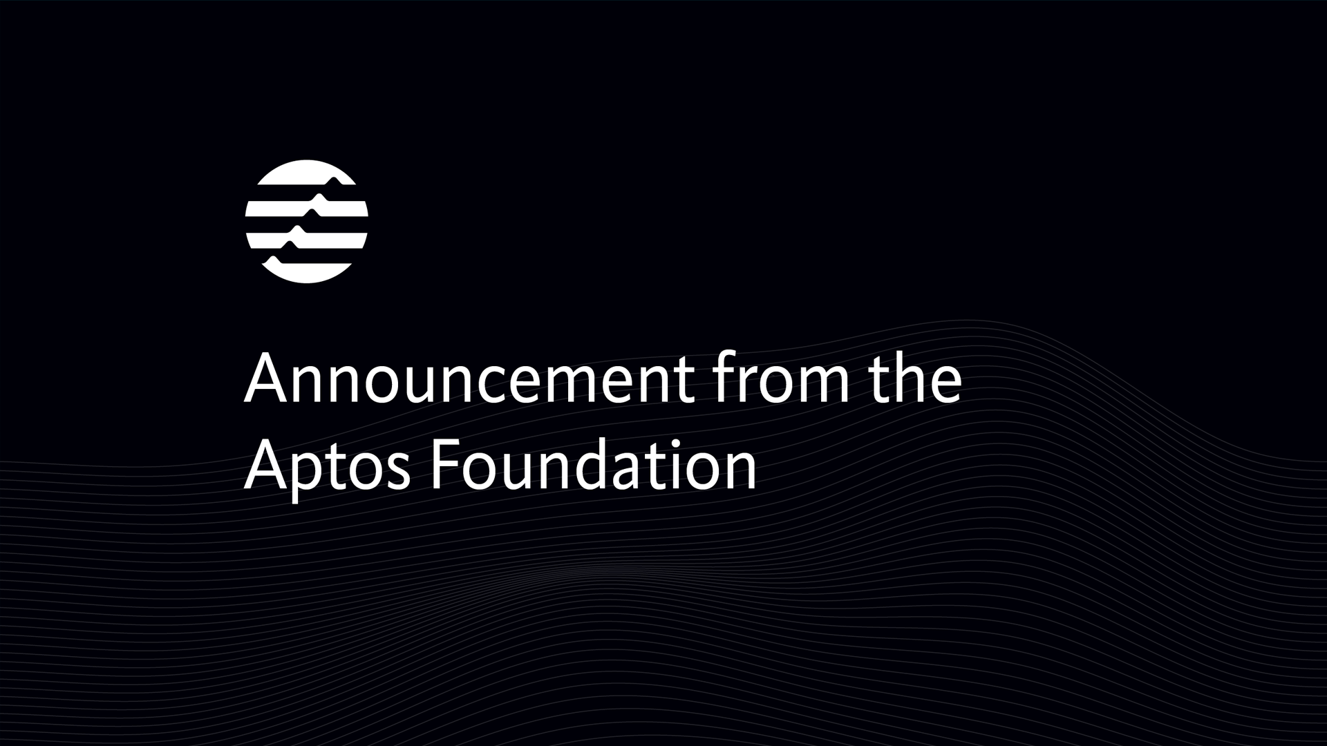 Announcement from the Aptos Foundation poster artwork