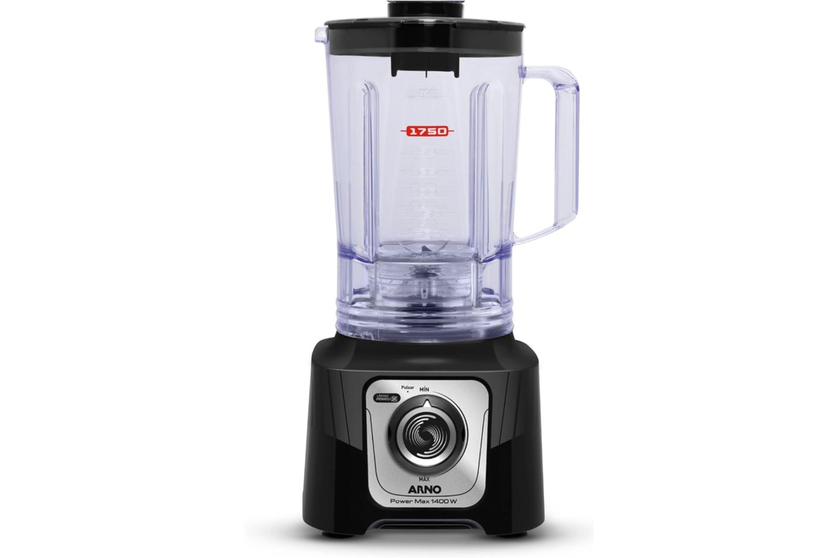 Liquidificador Arno Powermax 1400W LN65 Preto, com 6 Lâminas Powelix Pro, 3,1L de Capacidade, Tecnologia Comfort Control e Design Arno, 110V