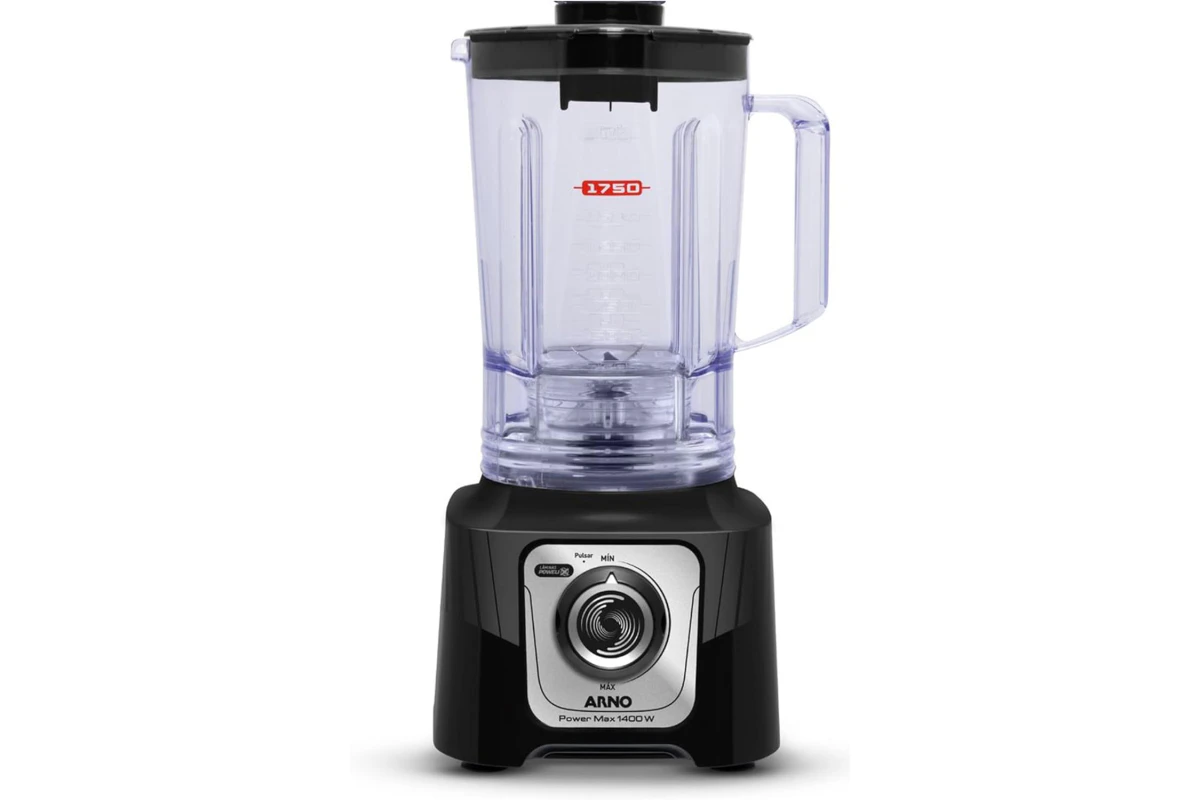 Liquidificador Arno Powermax 1400W LN65 Preto, com 6 Lâminas Powelix Pro, 3,1L de Capacidade, Tecnologia Comfort Control e Design Arno, 110V