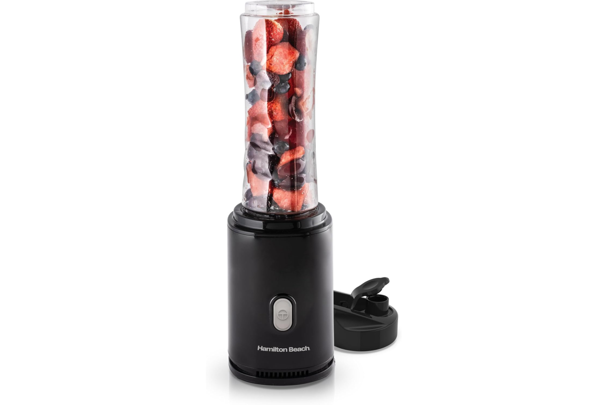 Liquidificador Individual, Preto, Dois Copos, Personal Blender 220v, Hamilton Beach