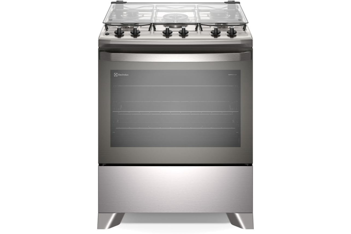 Fogão Electrolux 5 bocas Efficient com PerfectCook Cinza FE5IC - Bivolt