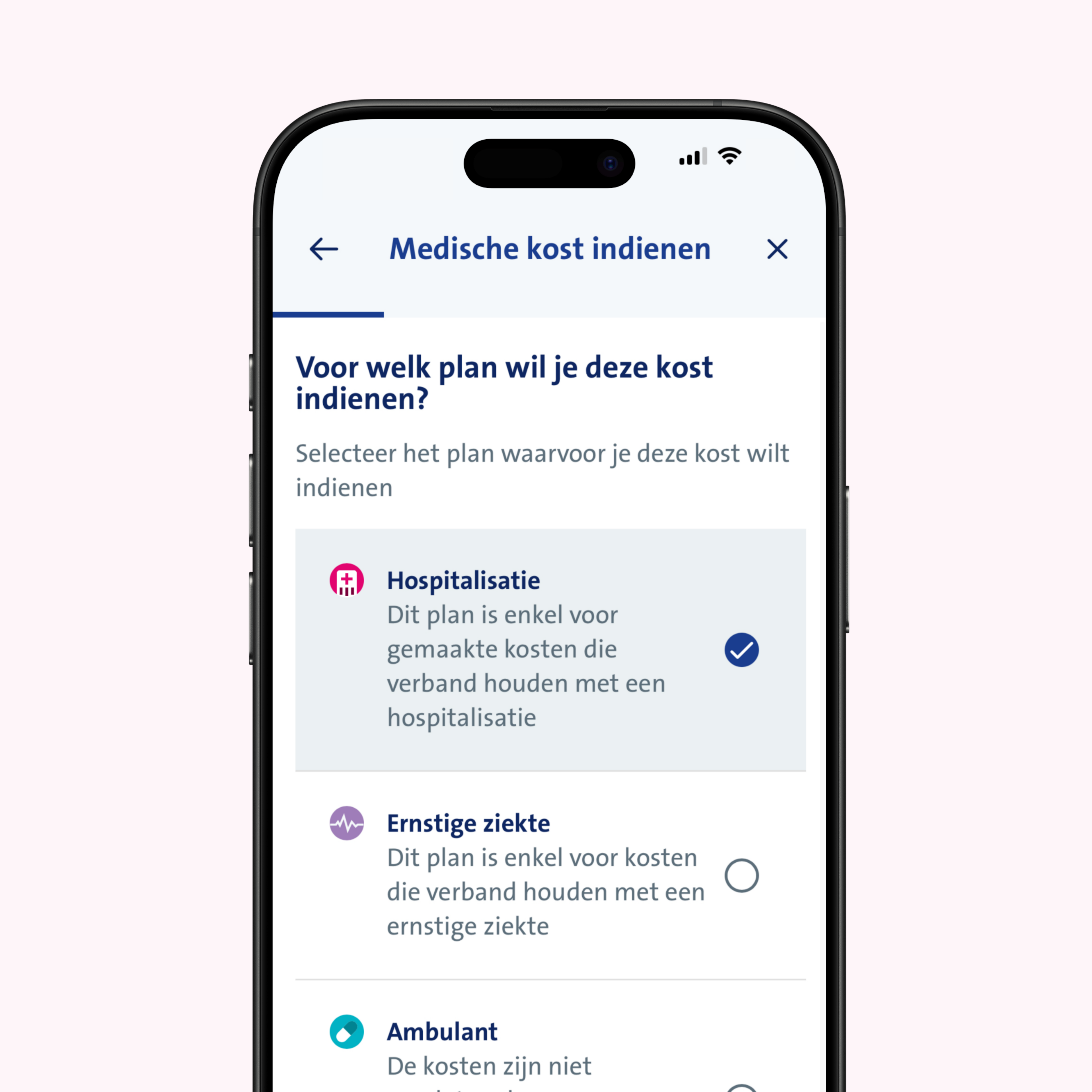 vanbreda app plan keuze