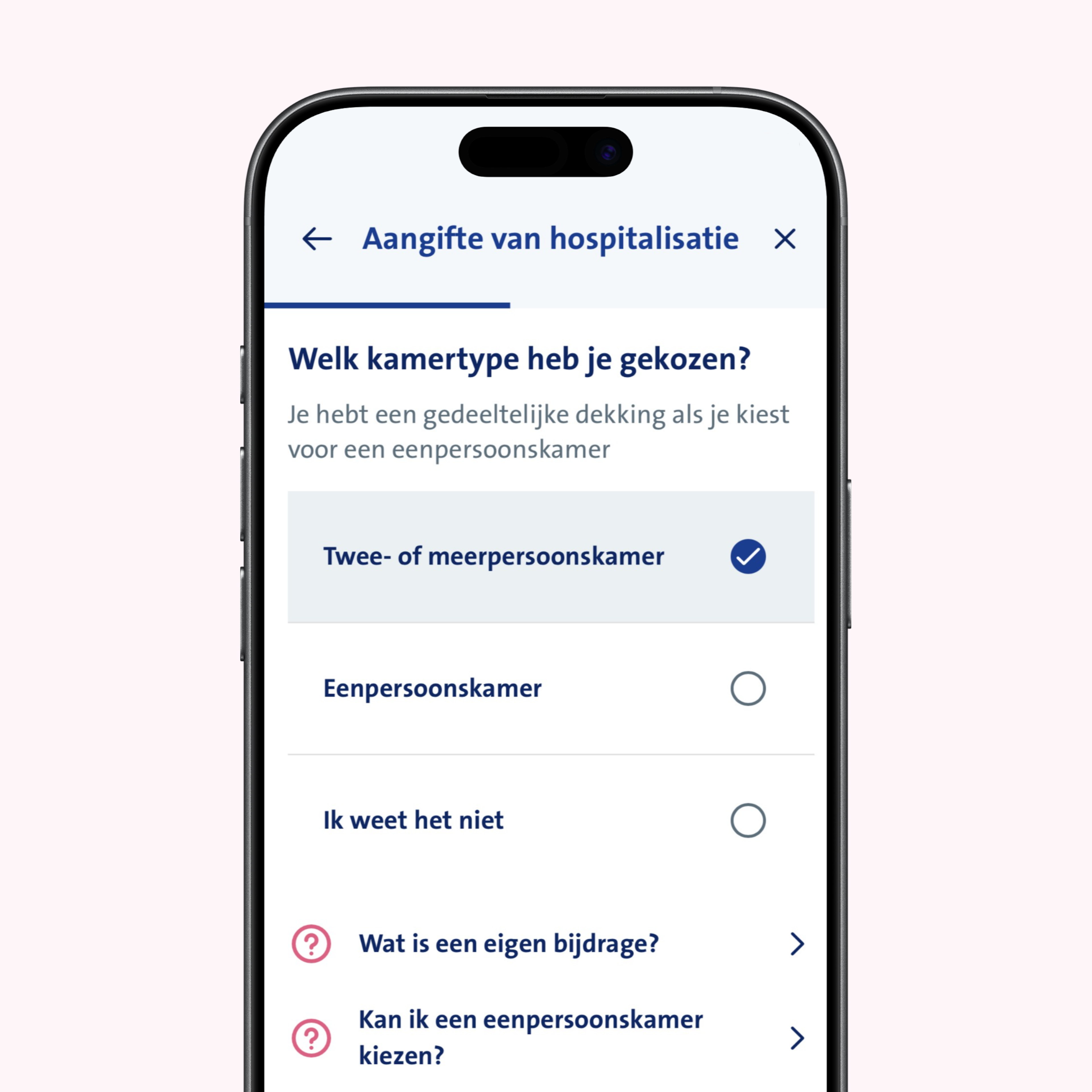 vanbreda app - hospitalisatie aangifte