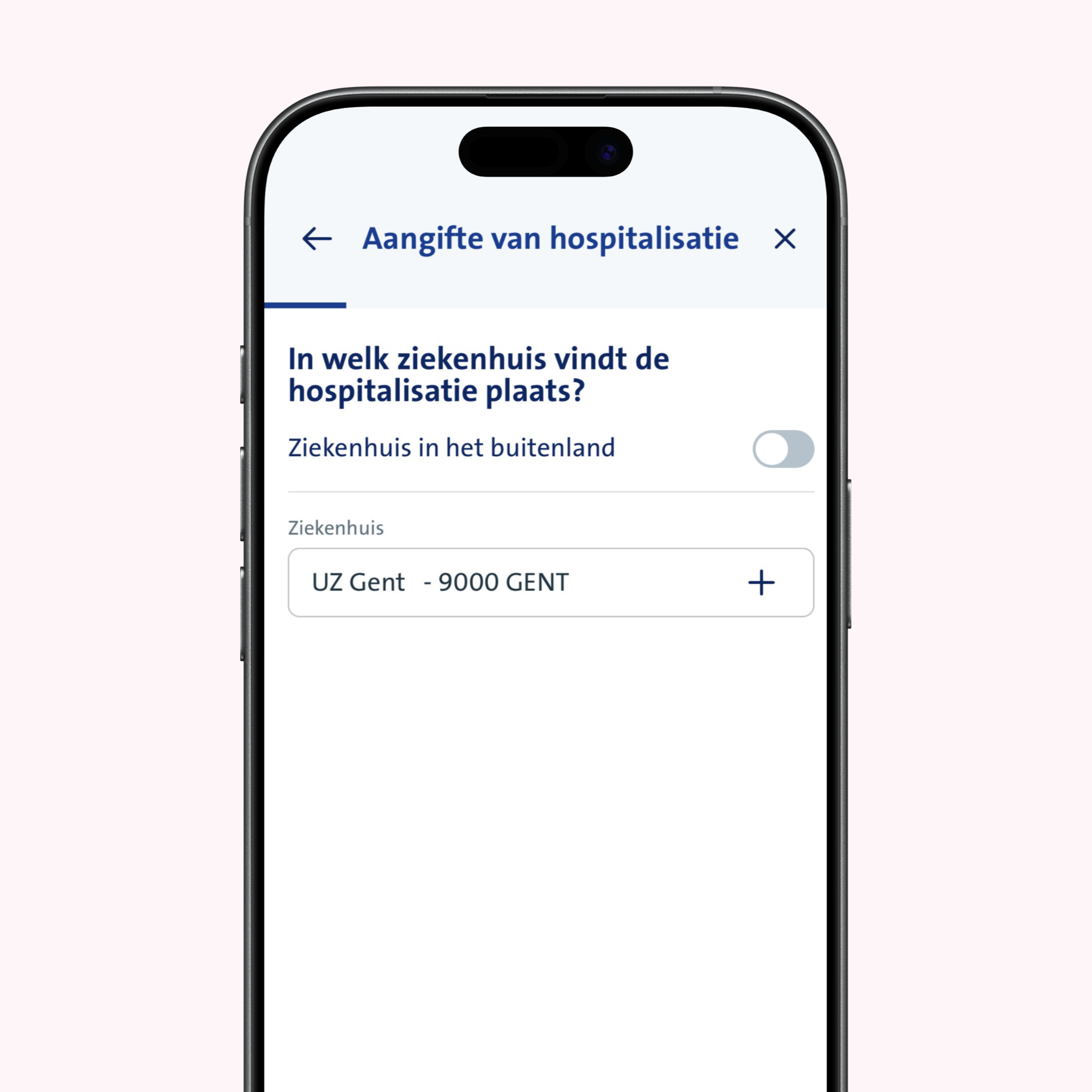 vanbreda app - hospitalisatie aangifte