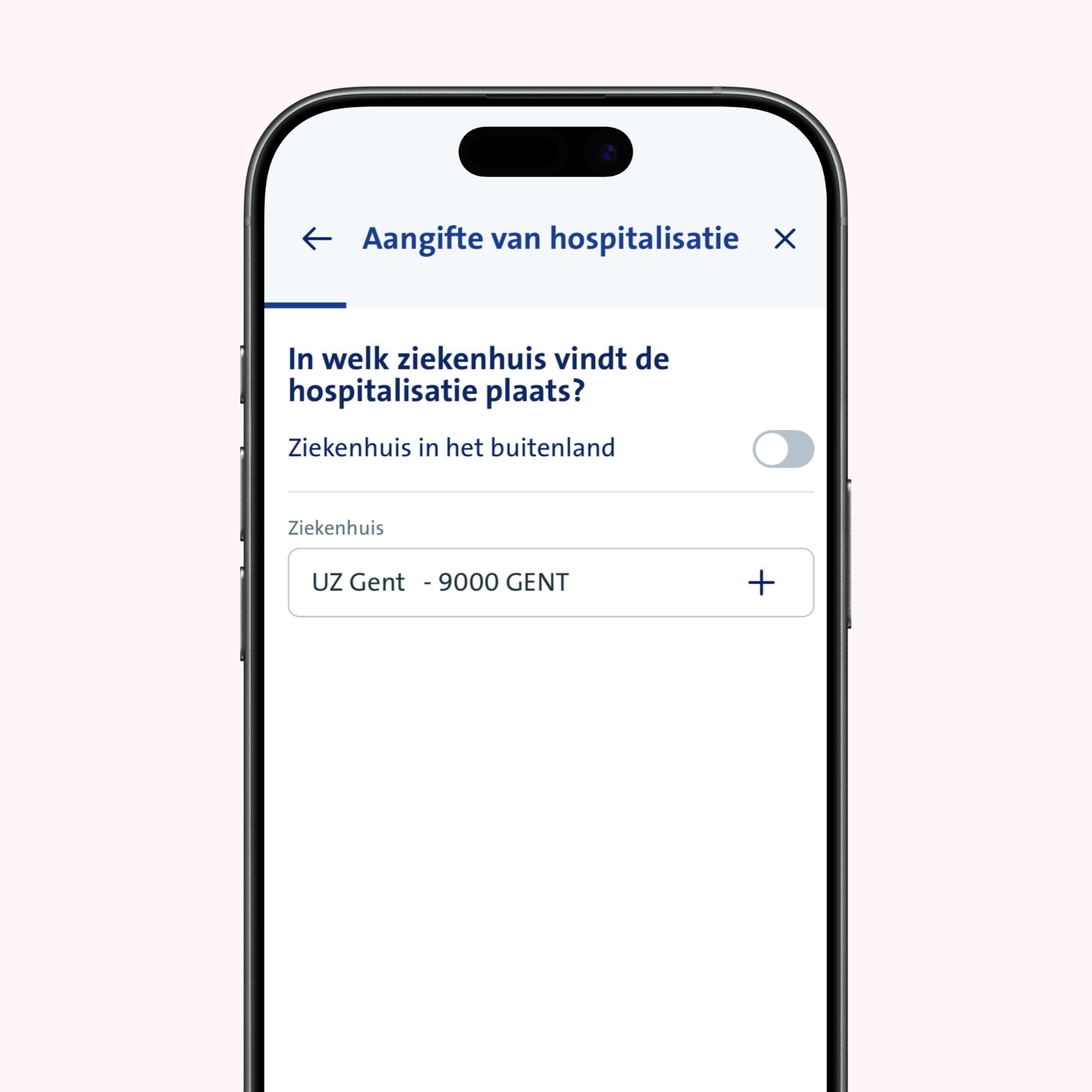vanbreda app - hospitalisatie aangifte