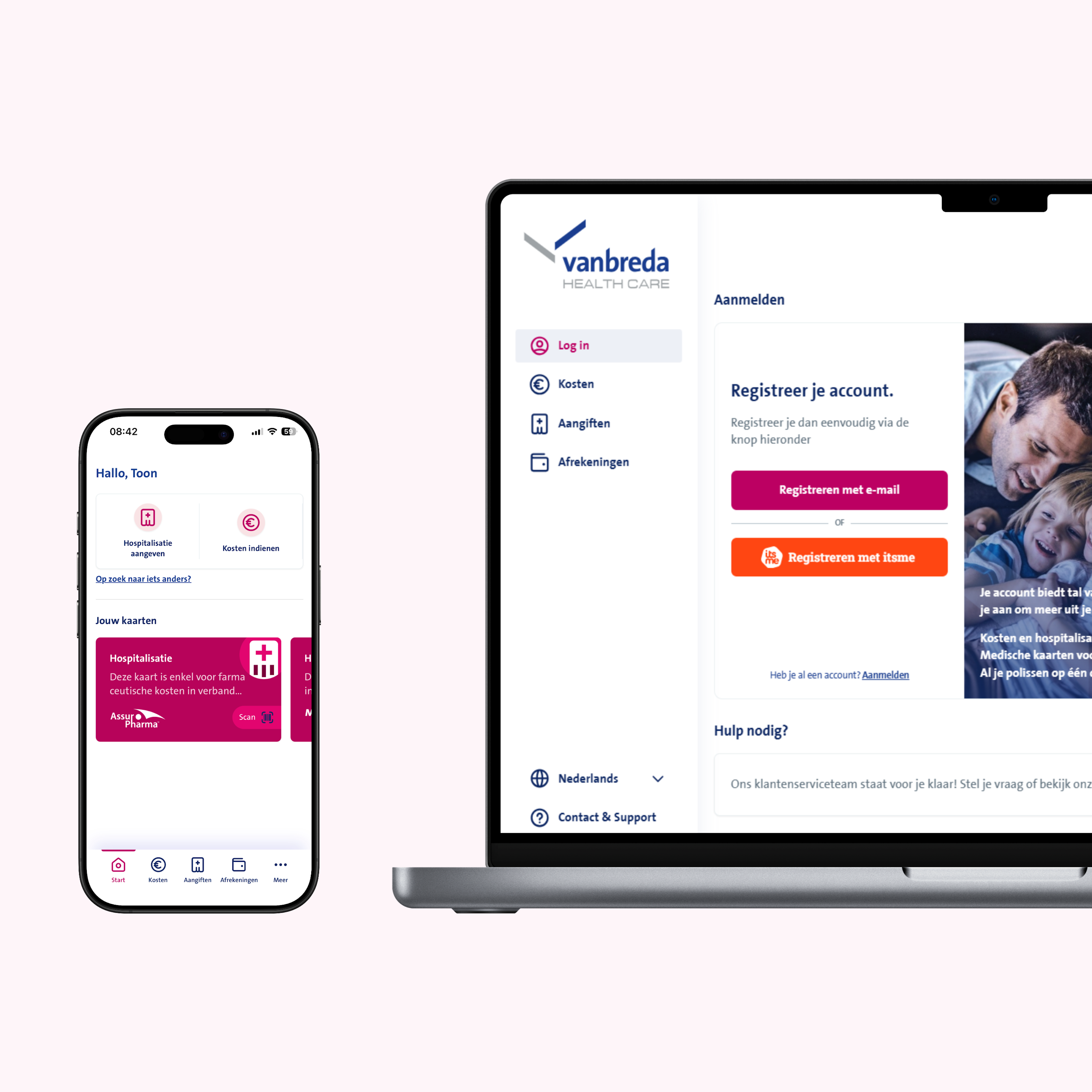 vanbreda app - hospitalisatie aangifte