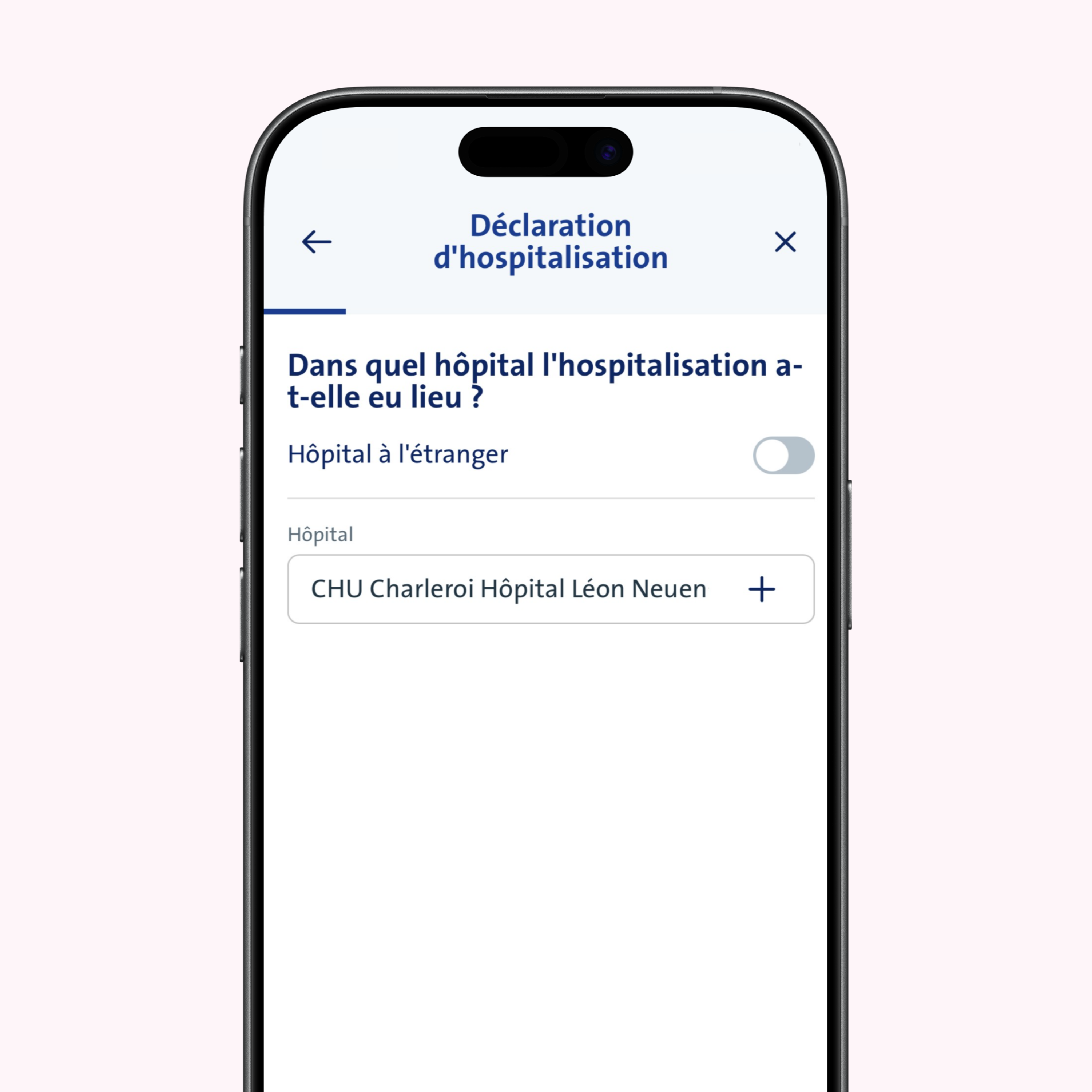 vanbreda app - declaration hospitalisation