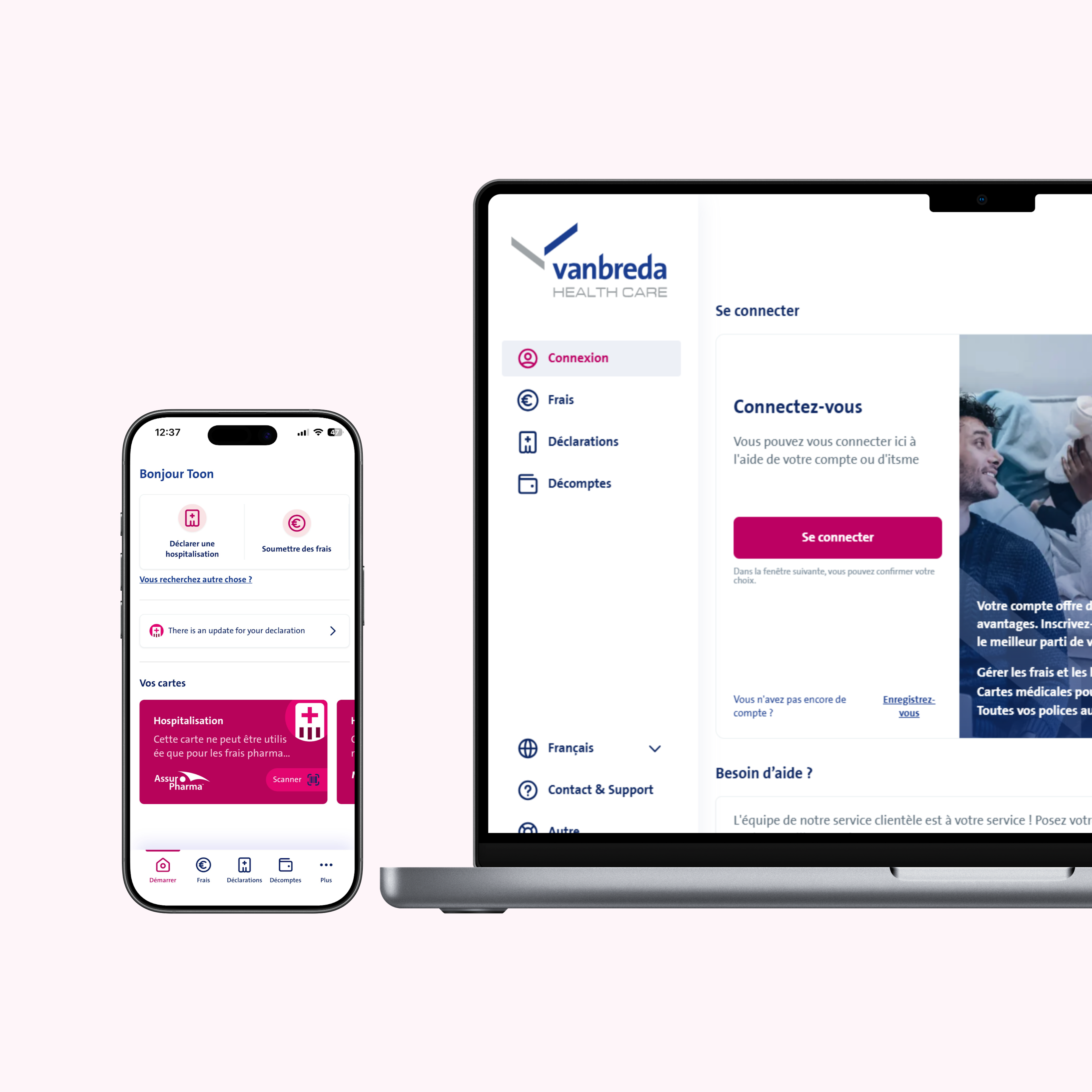 vanbreda app - declaration hospitalisation