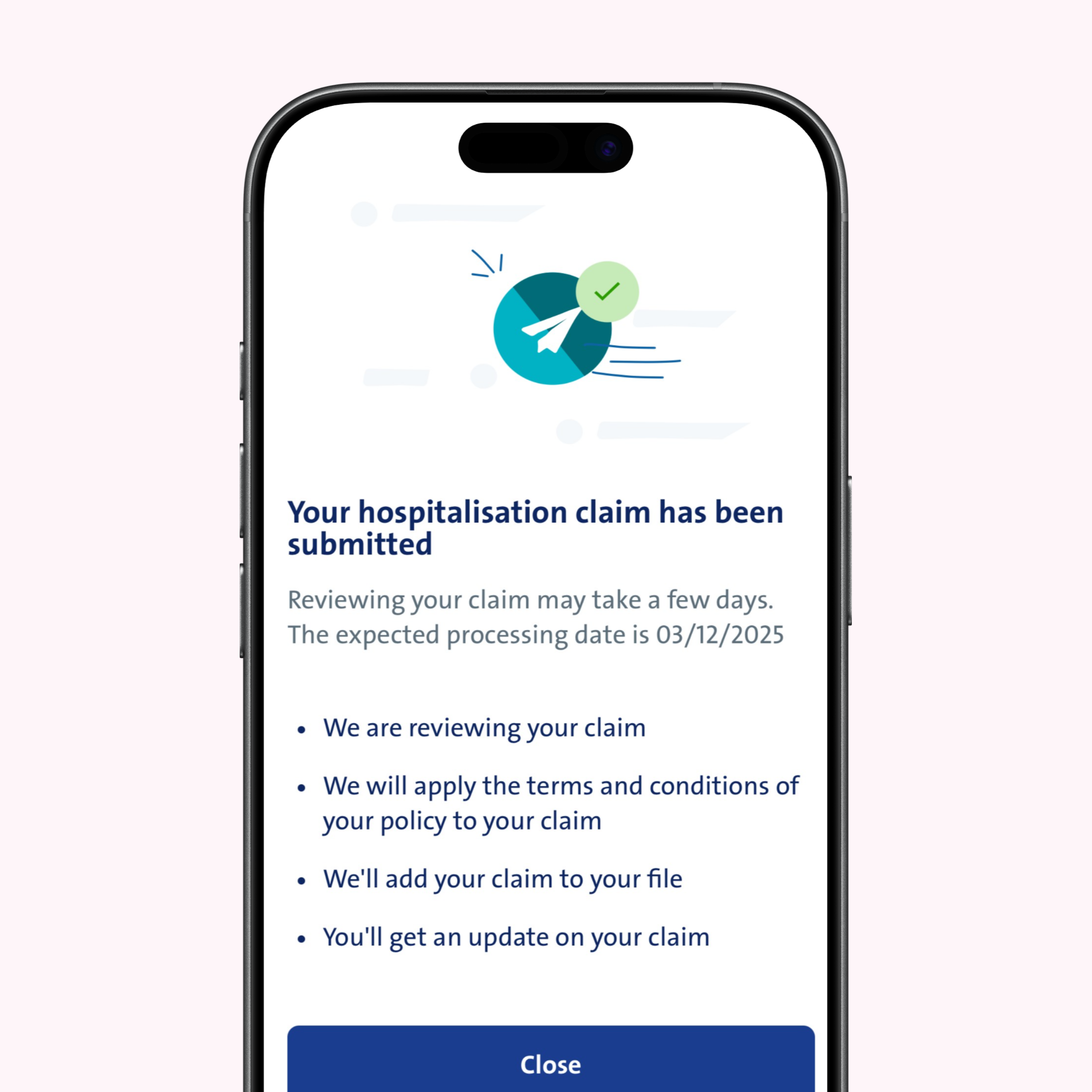 vanbreda app - hospitalisation declaration