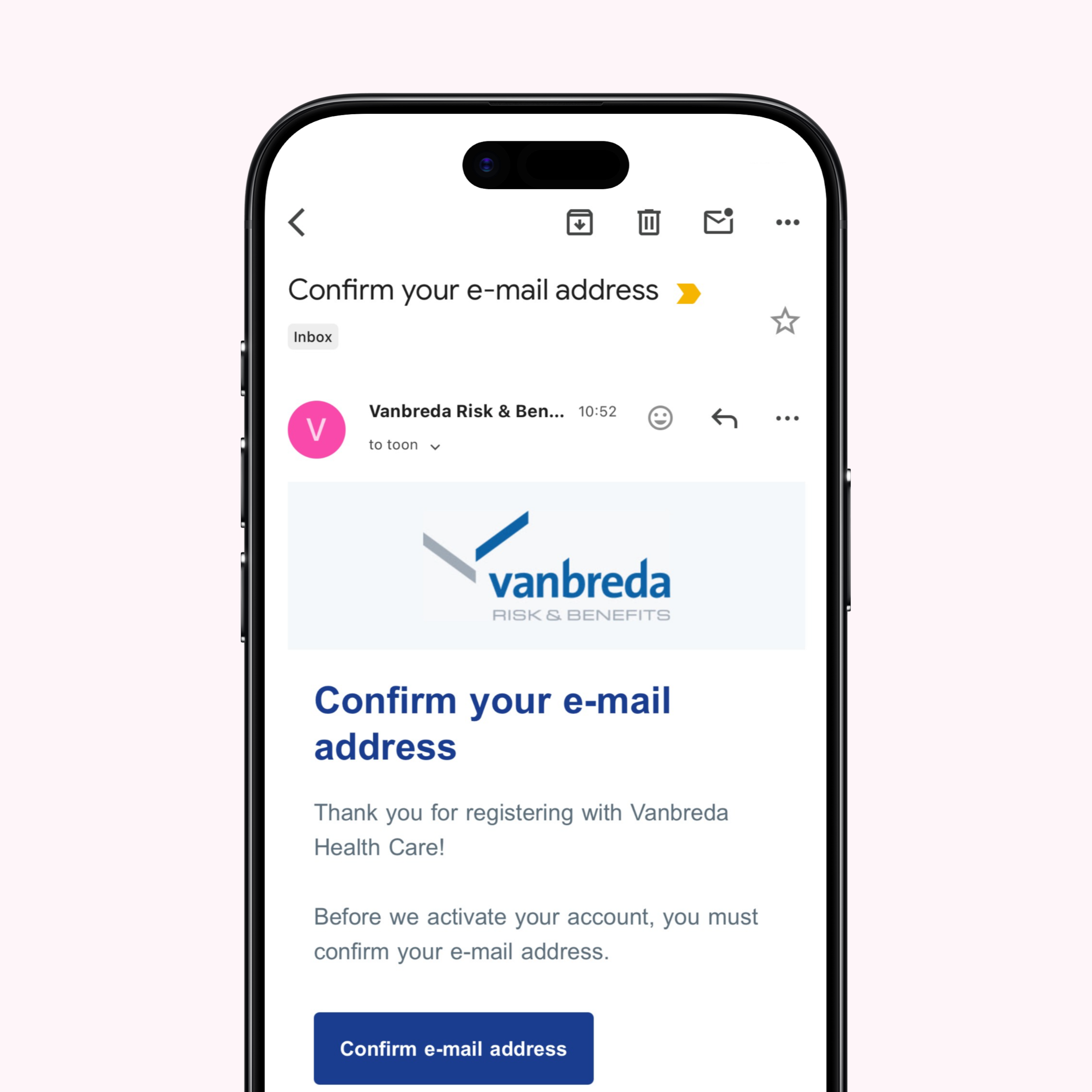 app visual email onboarding