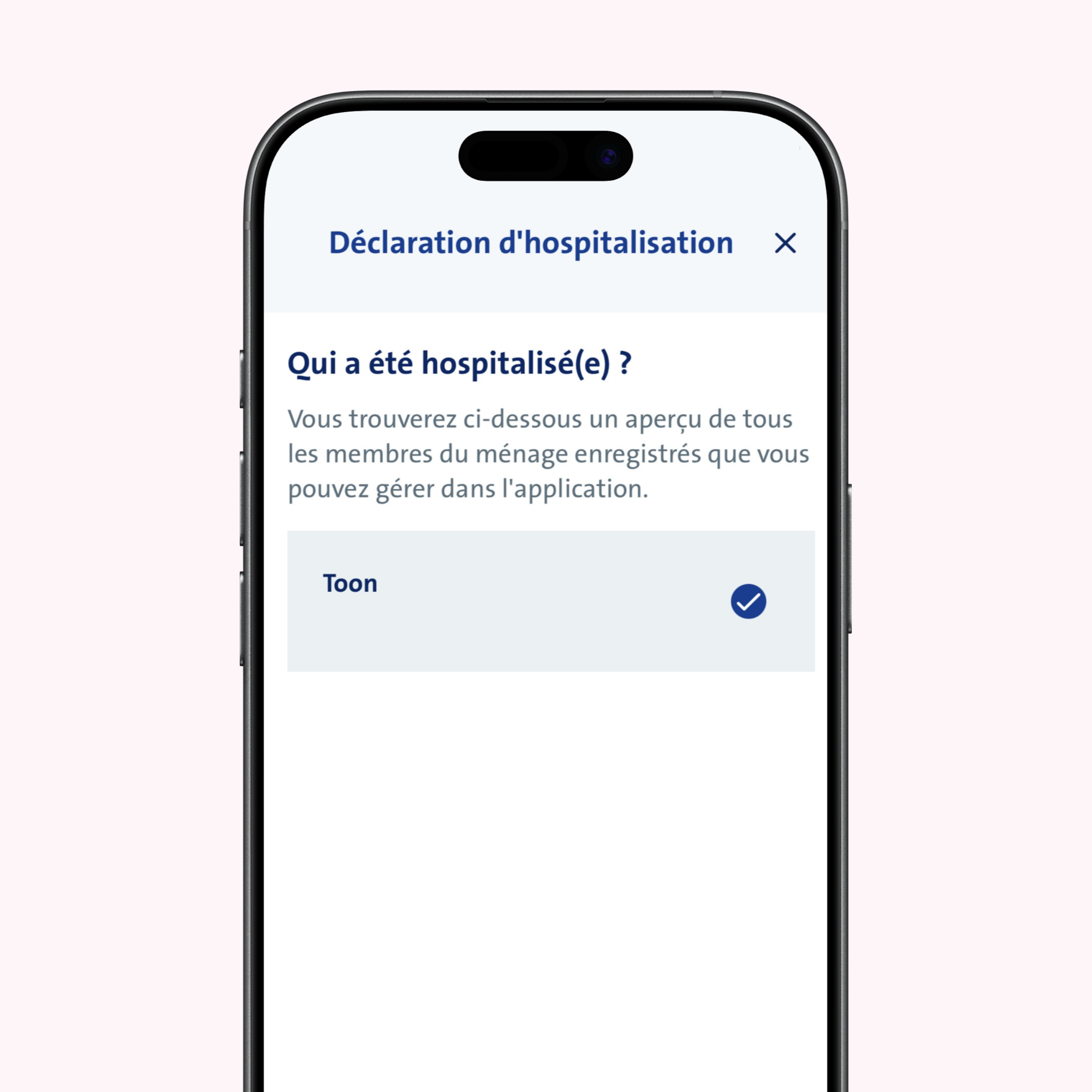 vanbreda app - declaration hospitalisation