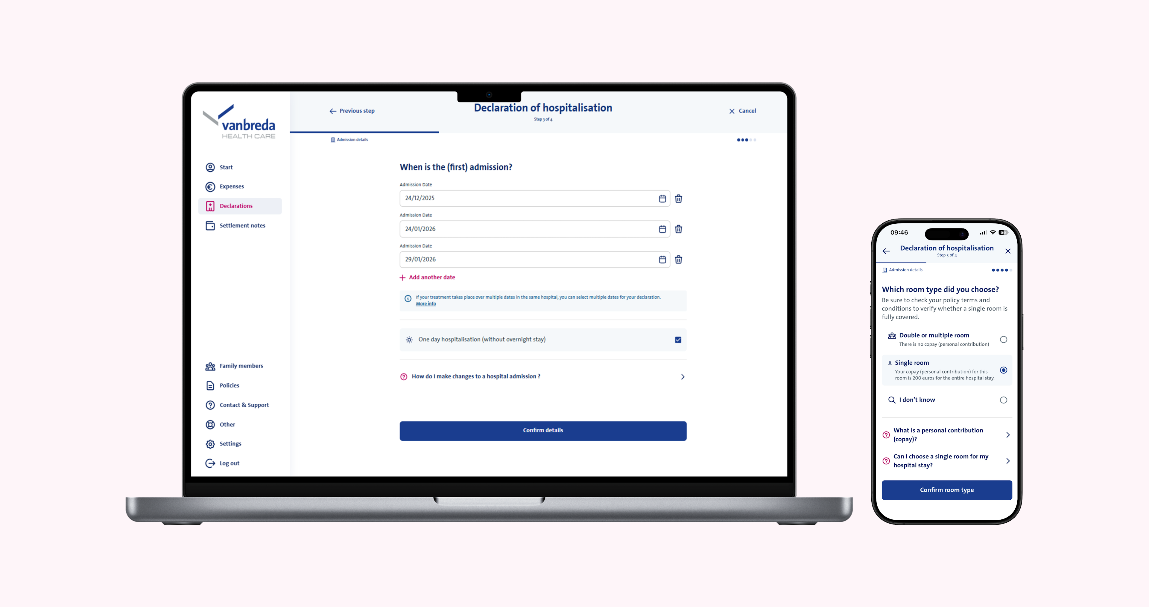 visual new declaration flow