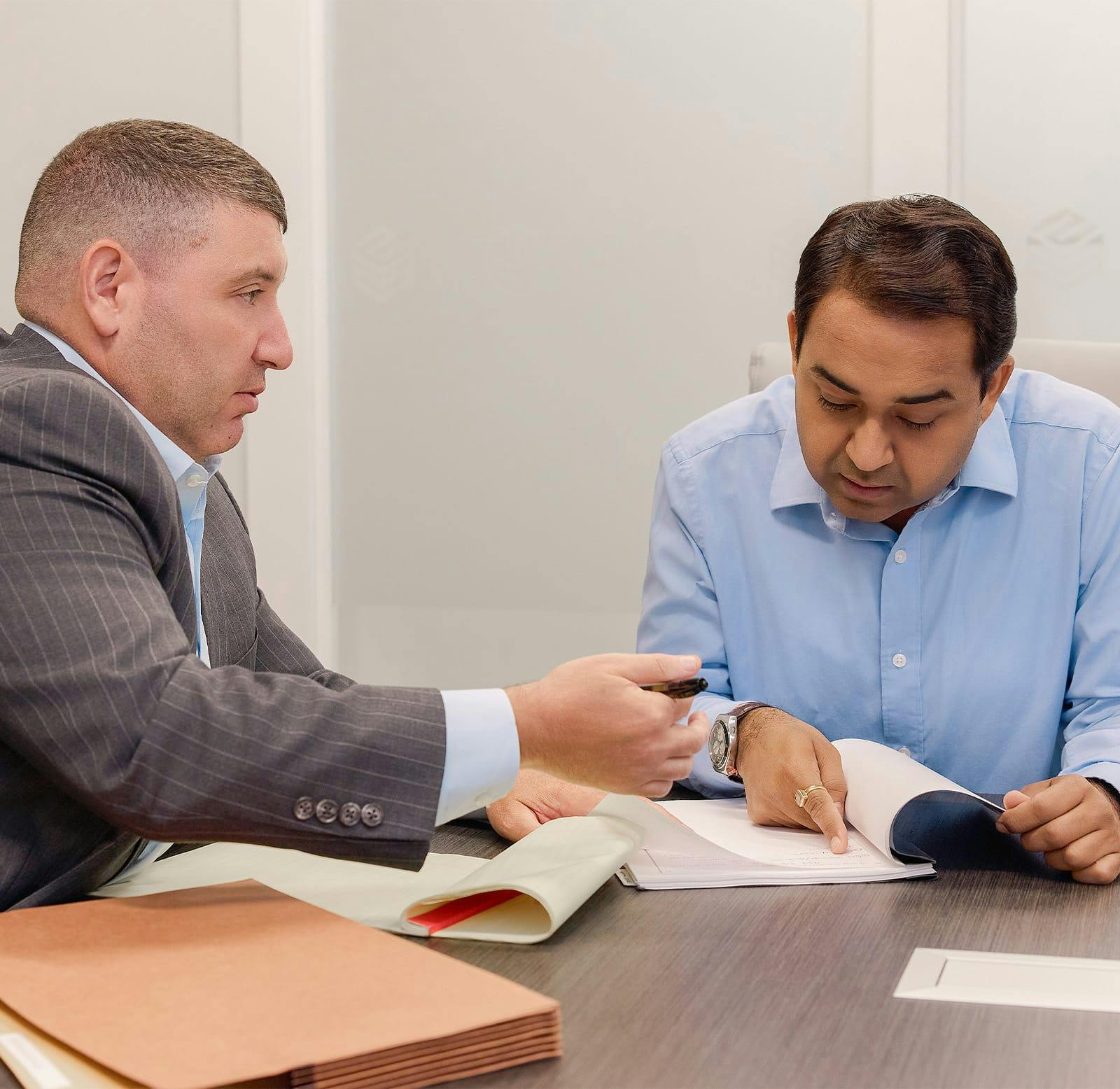 two people in a meeting