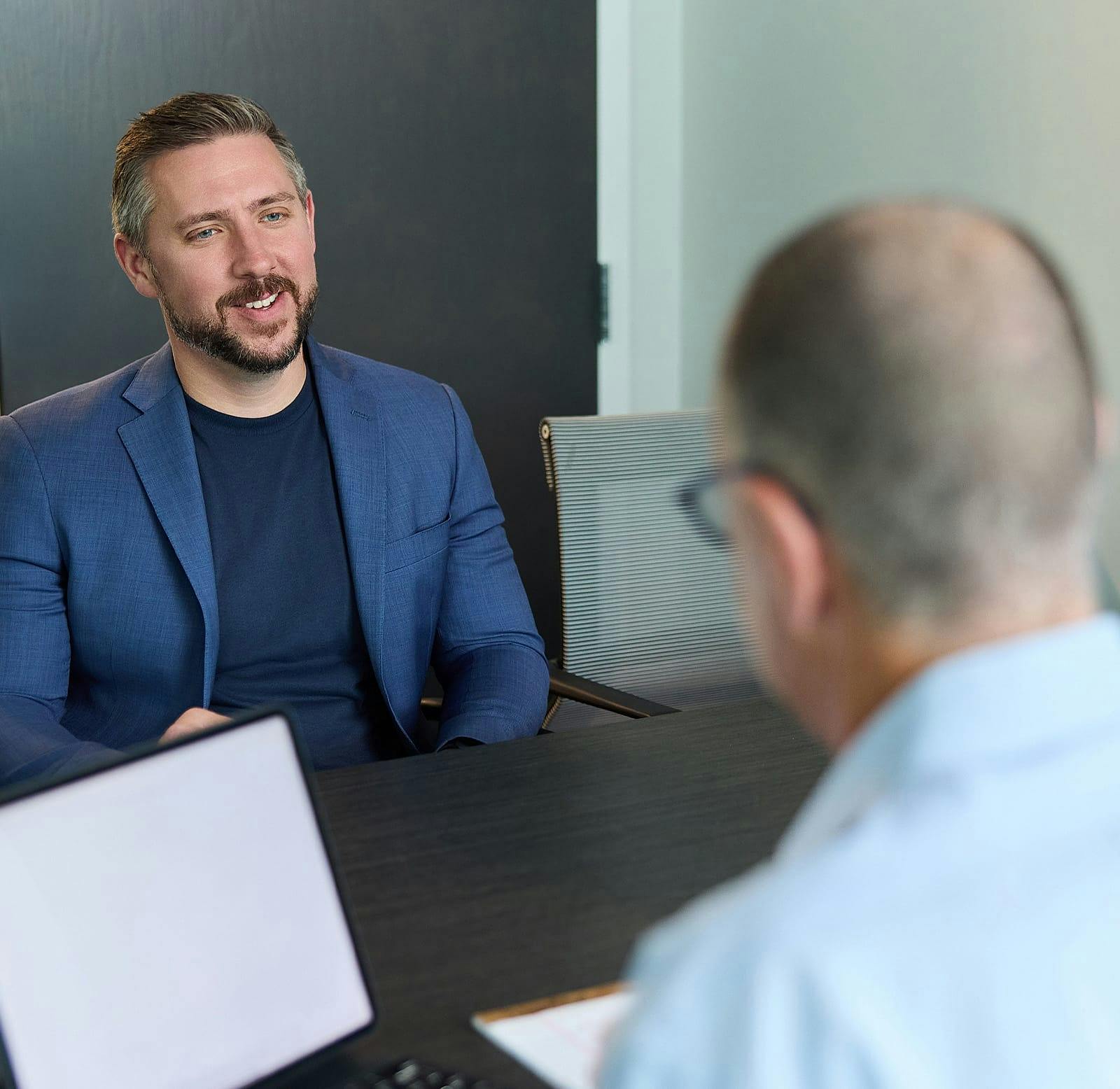 two people in a meeting