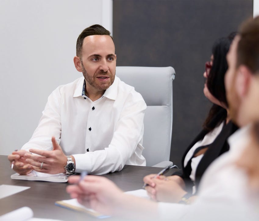 group of people in a meeting