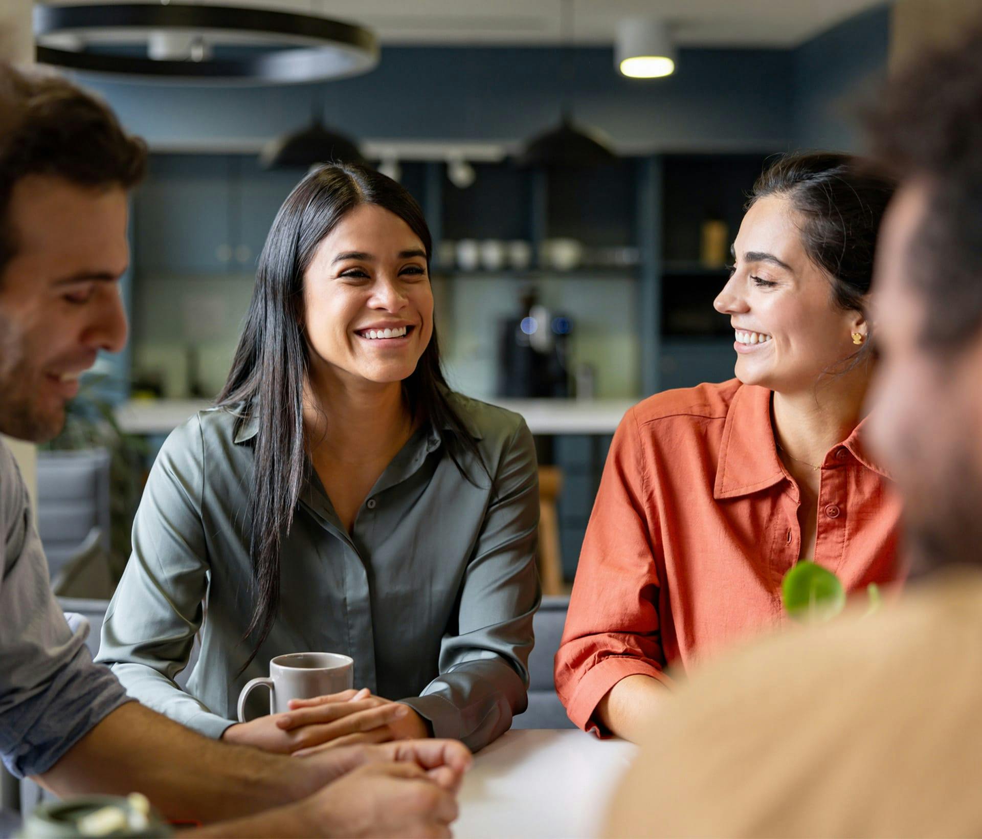 group of people laughing