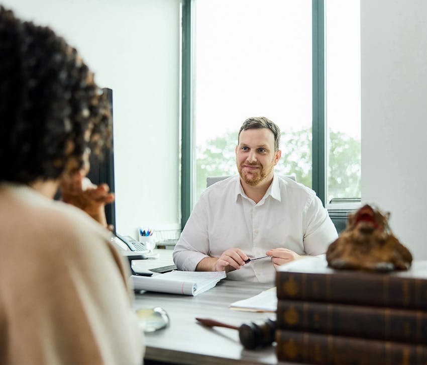 two people in a meeting