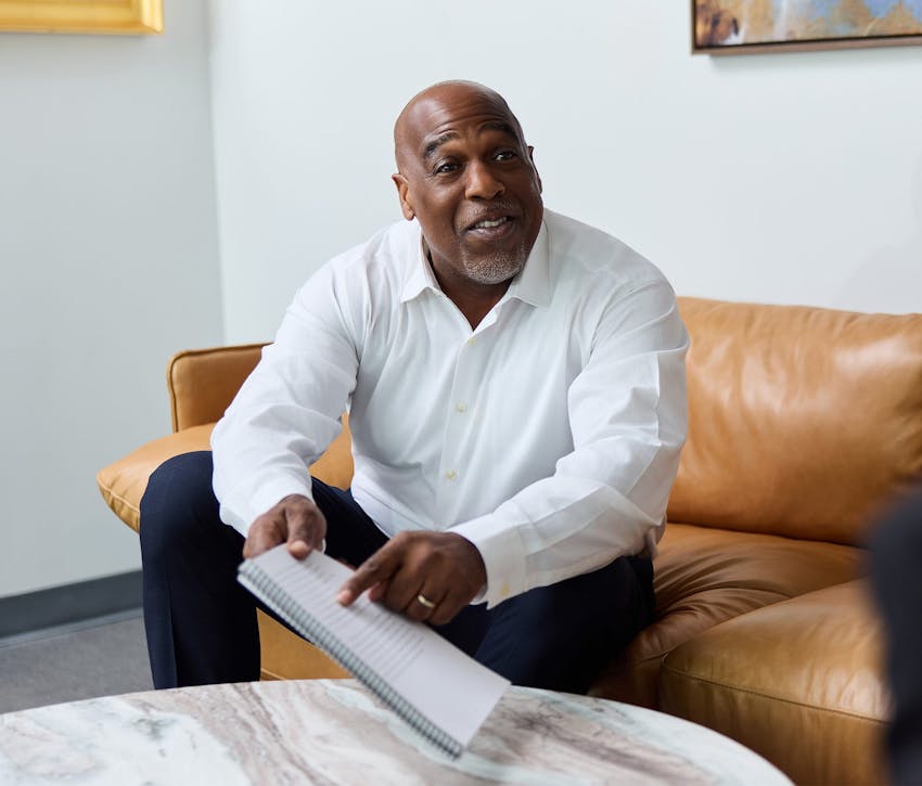 man sitting on a couch