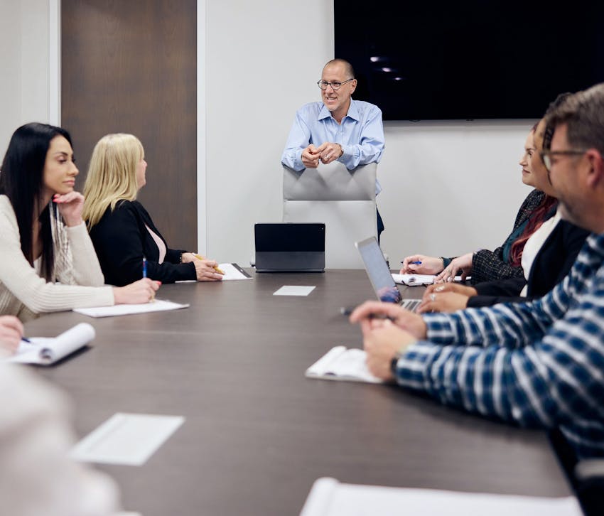 group of people in a meeting