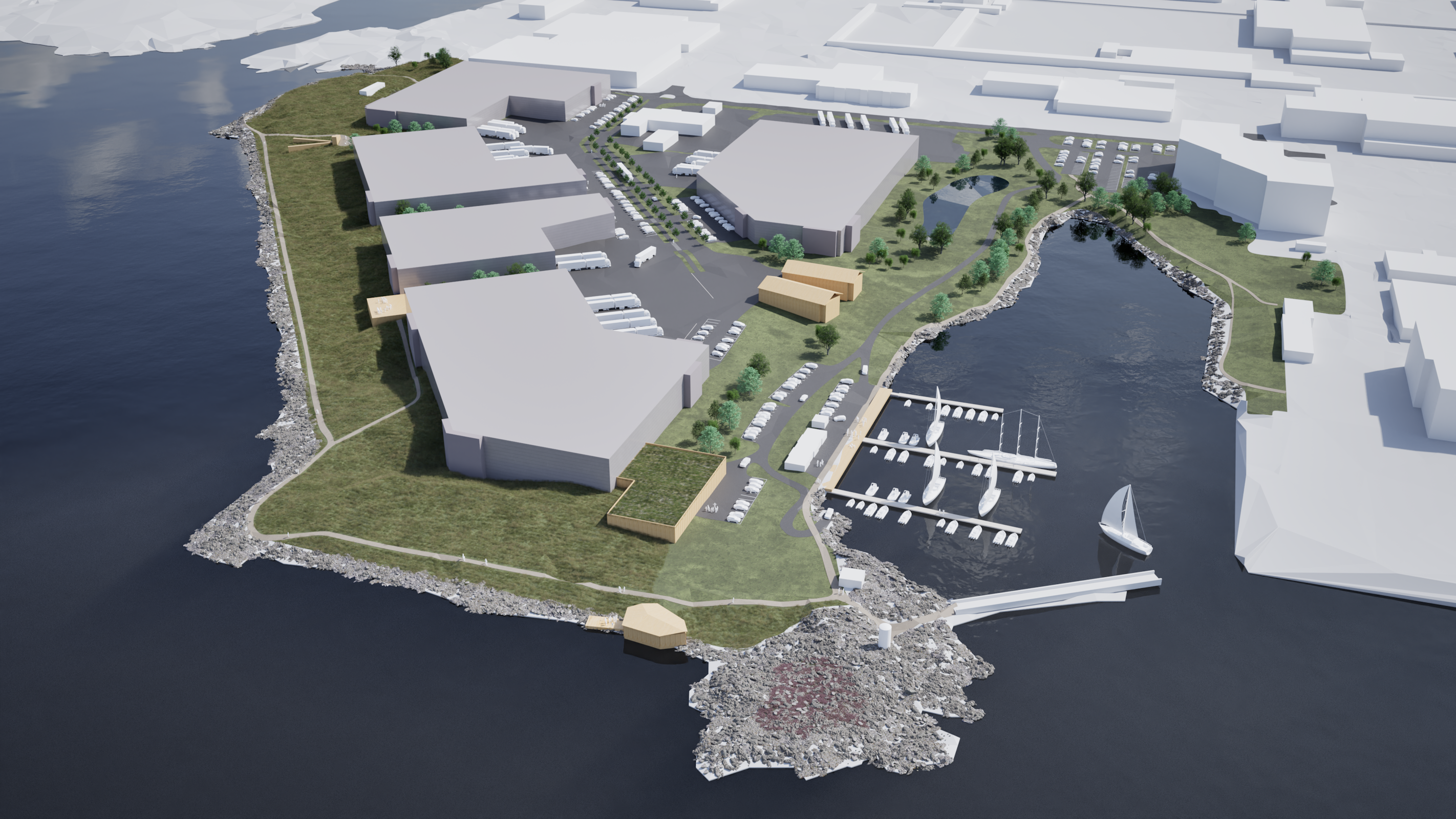 Flygbild Arendal Port View