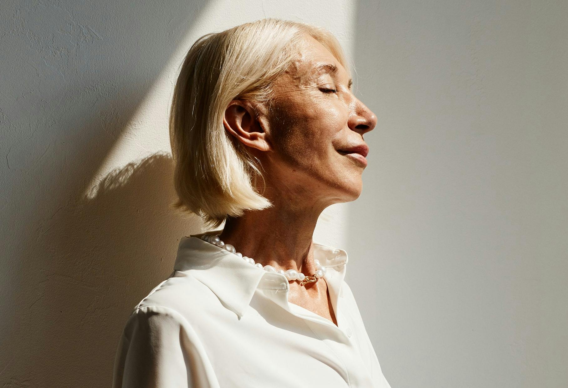 older woman with short hair