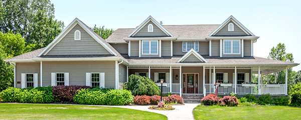 Large home with beautiful landscape