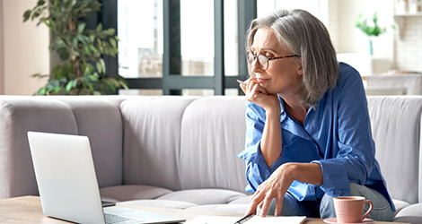 Woman Reading Article