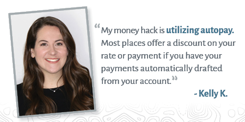 Kelly K. savings tip