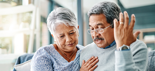 couple discussing financial hardship