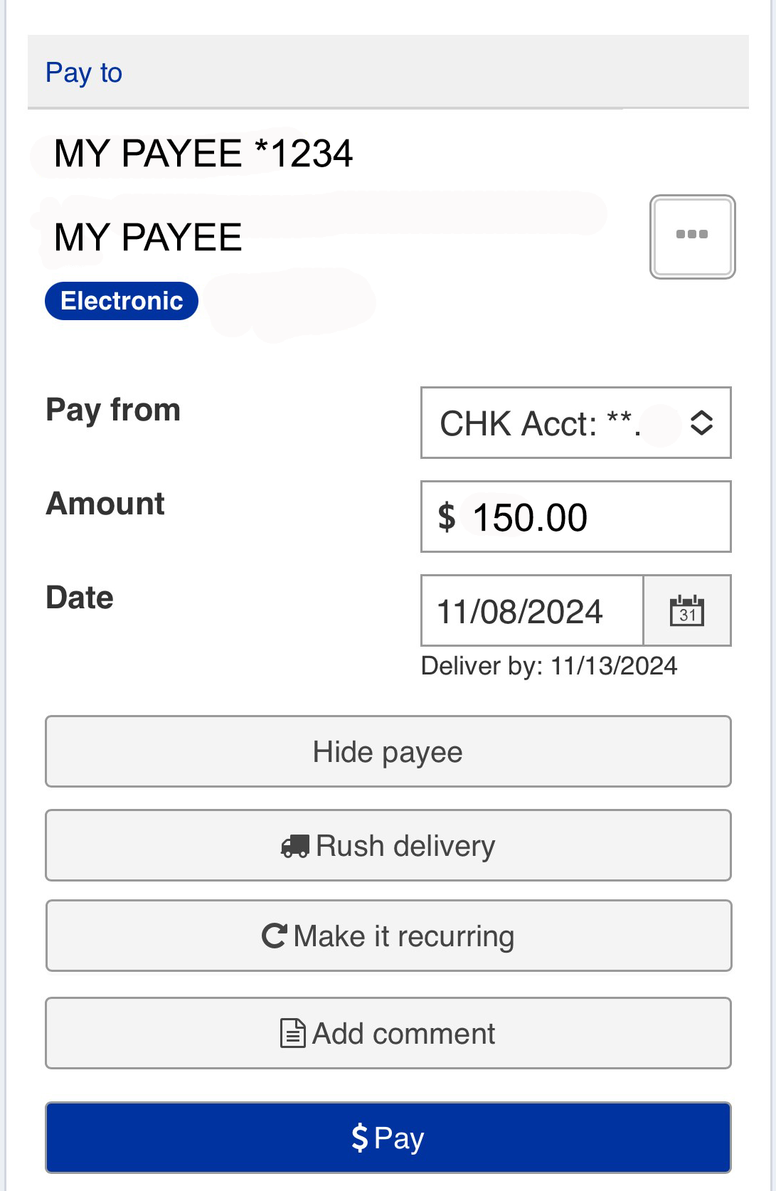 Mobile recurring payments