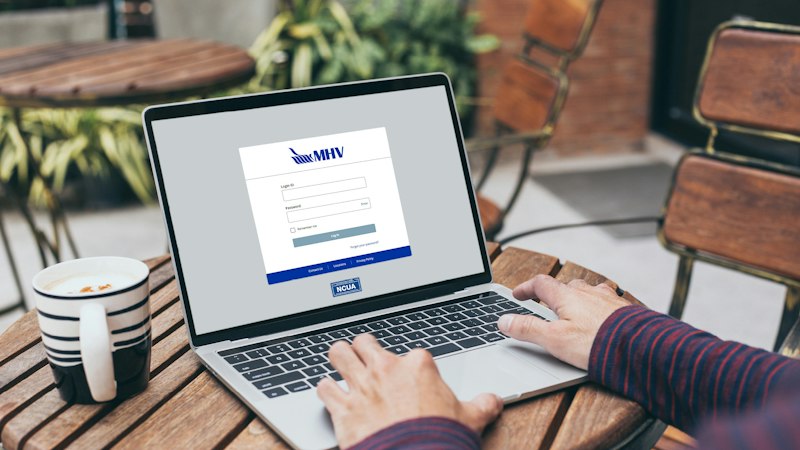 Person logging into MHV Digital Banking