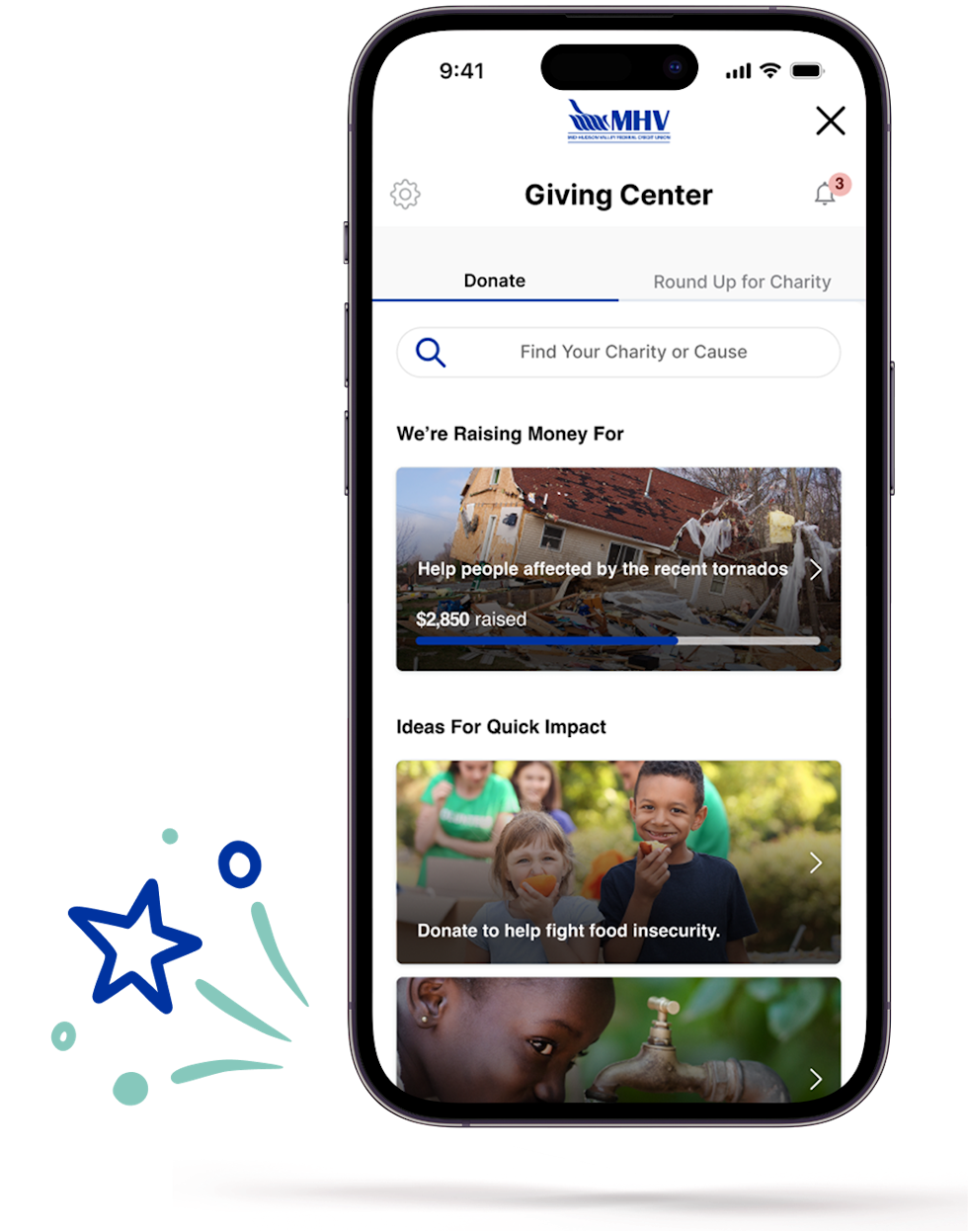 Giving Center in MHVFCU App