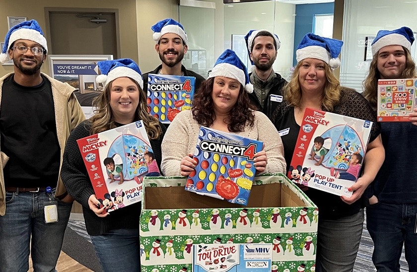 MHV Employees participating in a toy drive